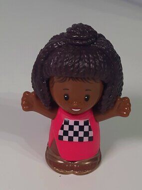 Fisher Price Little People Barbie Girl Race Car Driver African American
